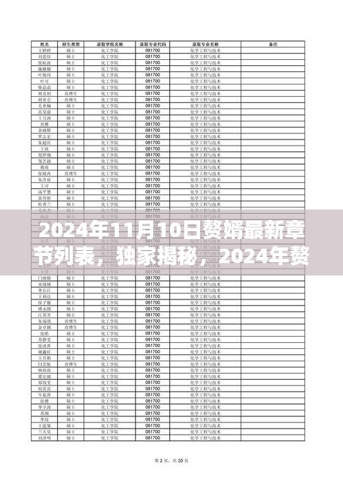 獨(dú)家揭秘，贅婿最新章節(jié)列表及一覽（截至2024年11月10日）