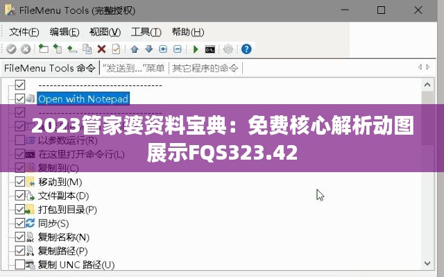 2023管家婆資料寶典：免費(fèi)核心解析動(dòng)圖展示FQS323.42