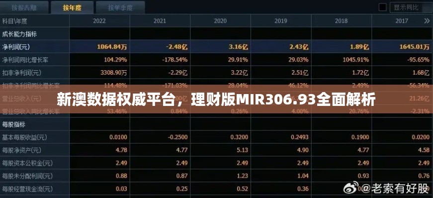 新澳數(shù)據(jù)權(quán)威平臺(tái)，理財(cái)版MIR306.93全面解析