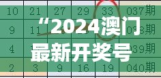 “2024澳門(mén)最新開(kāi)獎(jiǎng)號(hào)碼解讀，精選預(yù)測(cè)版YVM543.74詳解”