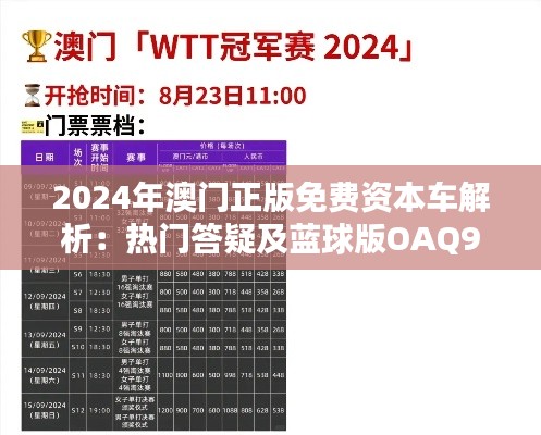 2024年澳門正版免費資本車解析：熱門答疑及藍球版OAQ992.96詳述