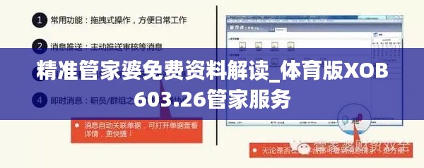 精準(zhǔn)管家婆免費(fèi)資料解讀_體育版XOB603.26管家服務(wù)