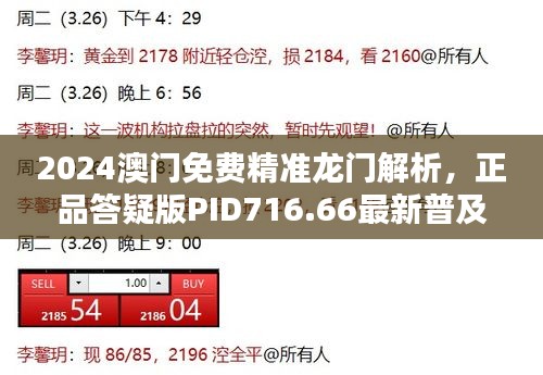 2024澳門免費精準(zhǔn)龍門解析，正品答疑版PID716.66最新普及版