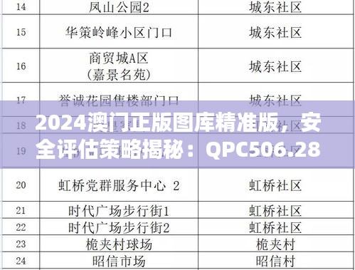 2024澳門正版圖庫精準版，安全評估策略揭秘：QPC506.28解密