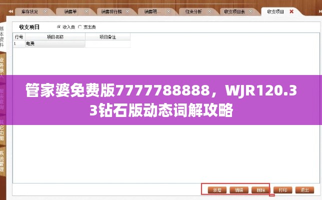 管家婆免費版7777788888，WJR120.33鉆石版動態(tài)詞解攻略