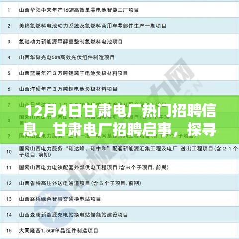 甘肅電廠招聘啟事，探尋自然美景之旅，尋找內(nèi)心的寧?kù)o與平和