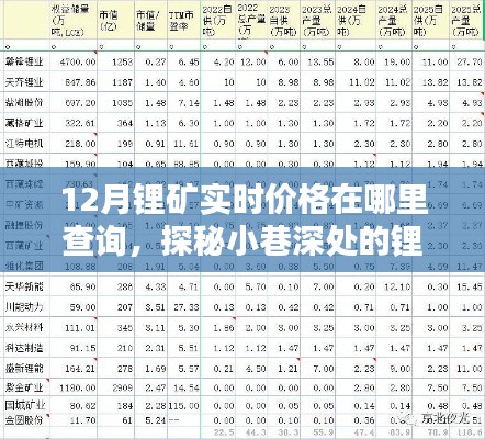 探秘小巷深處的鋰礦寶藏，十二月實(shí)時(shí)價(jià)格一網(wǎng)打盡！