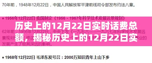 揭秘歷史上的12月22日實時話費總額背后的故事，小紅書帶你探索數(shù)字背后的故事！