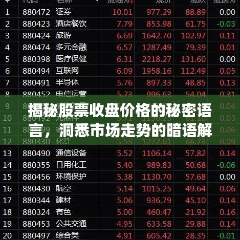 揭秘股票收盤(pán)價(jià)格的秘密語(yǔ)言，洞悉市場(chǎng)走勢(shì)的暗語(yǔ)解讀