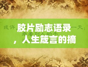 膠片勵志語錄，人生箴言的摘抄與啟示