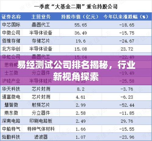 易經(jīng)測(cè)試公司排名揭秘，行業(yè)新視角探索