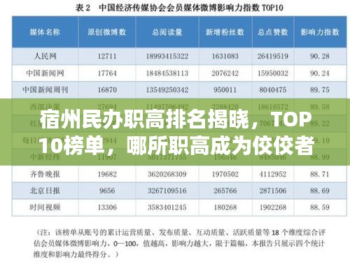 宿州民辦職高排名揭曉，TOP10榜單，哪所職高成為佼佼者？