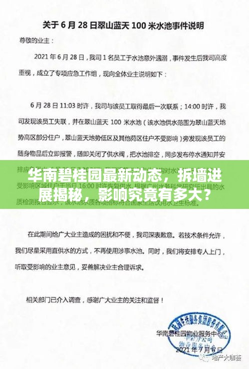 華南碧桂園最新動態(tài)，拆墻進展揭秘，影響究竟有多大？