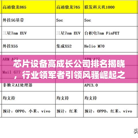 芯片設(shè)備高成長(zhǎng)公司排名揭曉，行業(yè)領(lǐng)軍者引領(lǐng)風(fēng)騷崛起之路揭秘