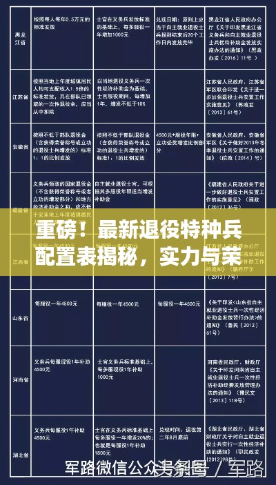 重磅！最新退役特種兵配置表揭秘，實(shí)力與榮耀并存