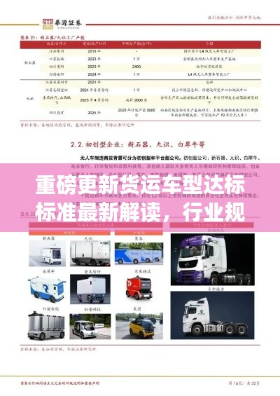重磅更新貨運(yùn)車(chē)型達(dá)標(biāo)標(biāo)準(zhǔn)最新解讀，行業(yè)規(guī)范升級(jí)，引領(lǐng)物流新篇章！