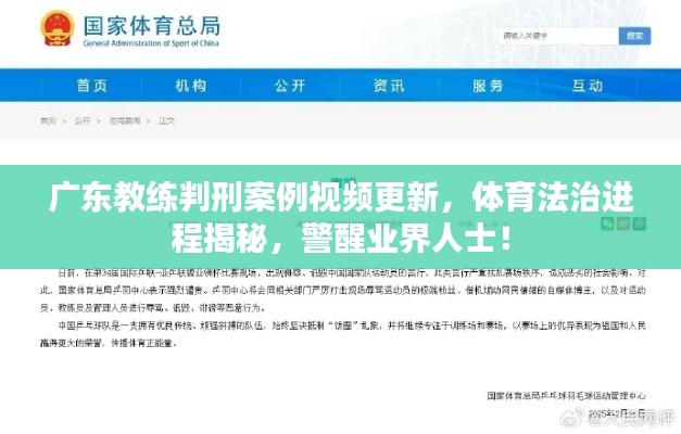 廣東教練判刑案例視頻更新，體育法治進(jìn)程揭秘，警醒業(yè)界人士！